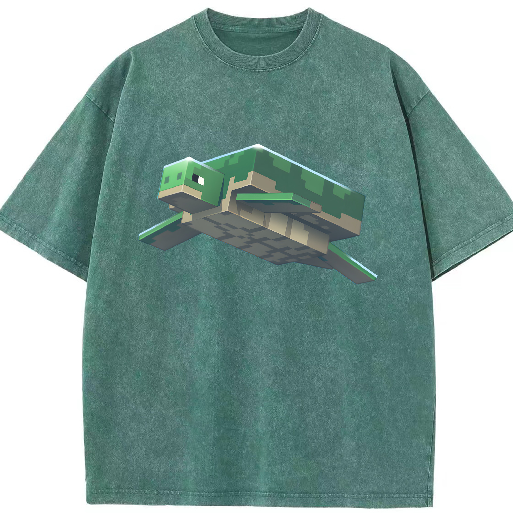 （画像用） マインクラフト ブロックの世界 Minecraft MC Block world 綿100% ヴィンテージ風 半袖Tシャツ（フロントプリント）